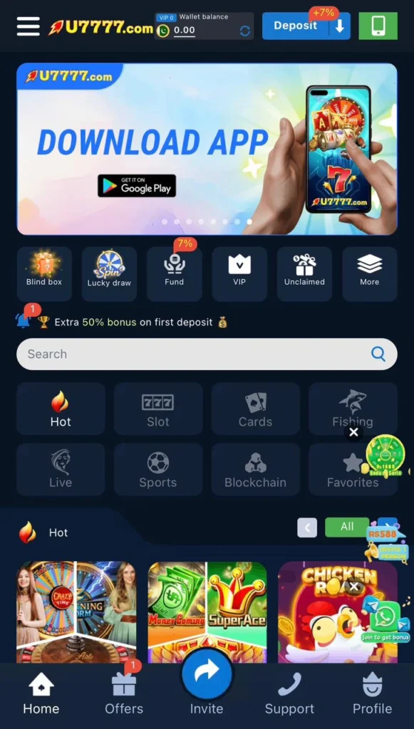 U7777 Game Download New Real Earning Game in Pakistan